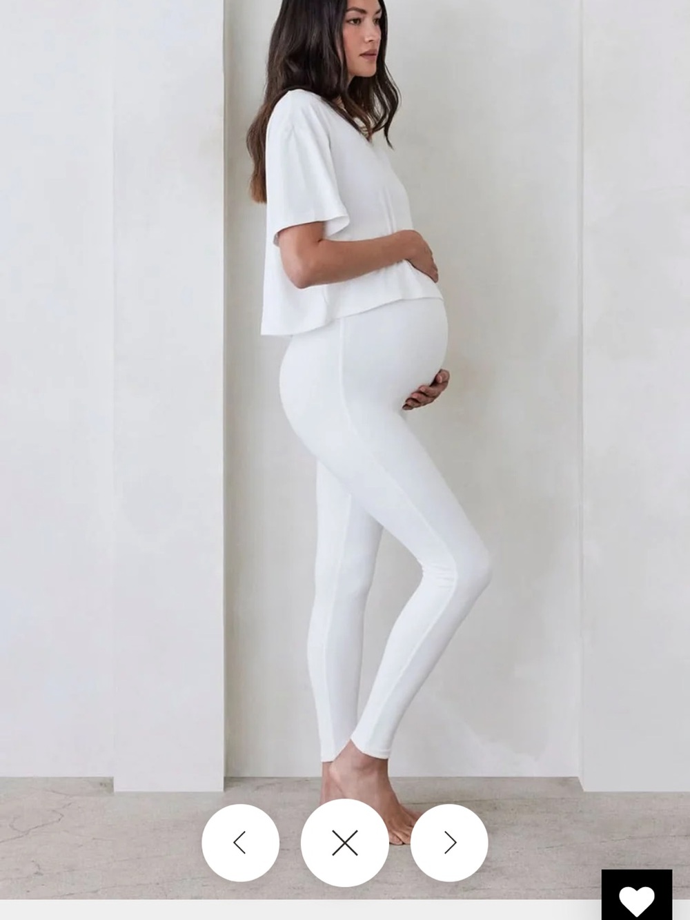 Maternity High-Waist Leggings in White — Seamless Support